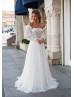 Off Shoulder Beaded Lace Satin Wedding Dress